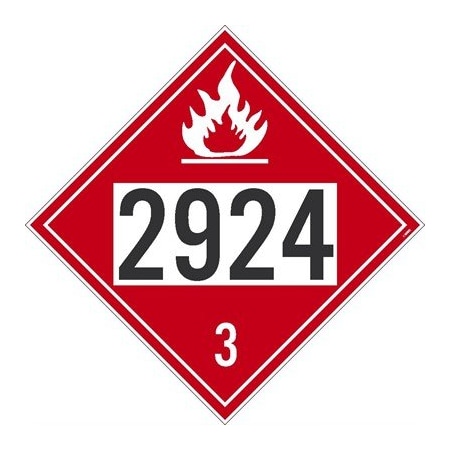 Four Digit 2924 Placard